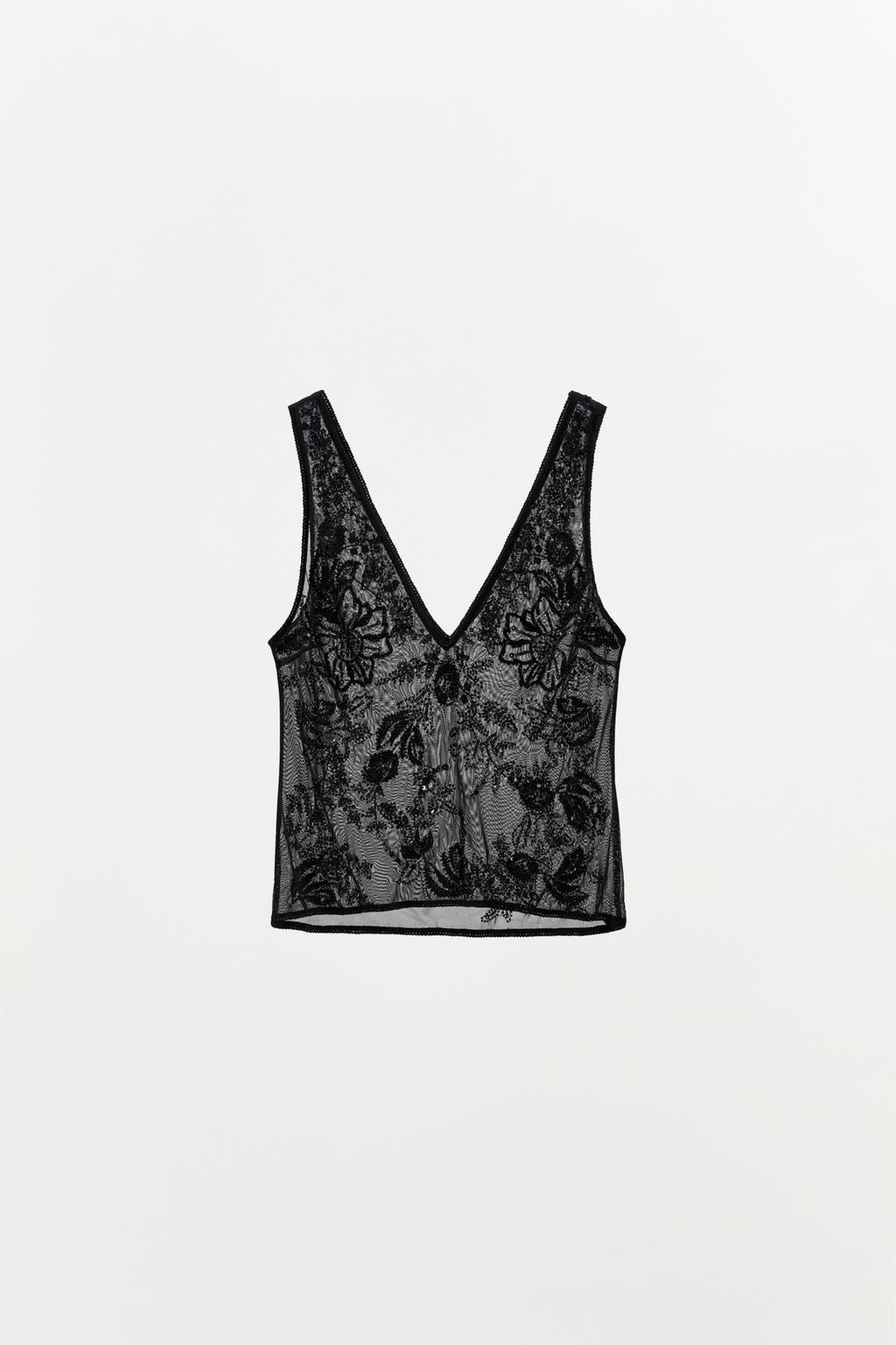 ТОП НА БРЕТЕЛЯХ ИЗ ВЫШИТОГО ТЮЛЯ