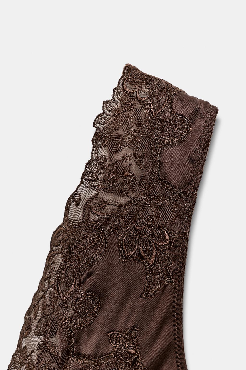 АТЛАСНОЕ БОДИ С КРУЖЕВОМ — ZW COLLECTION