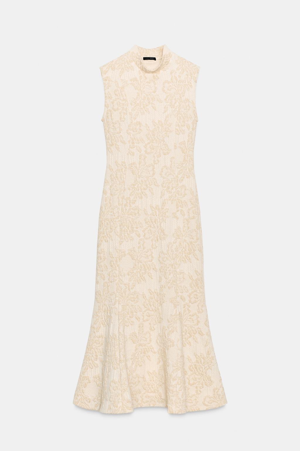 ПЛАТЬЕ ИЗ ЖАККАРДА С МЕТАЛЛИЗИРОВАННОЙ НИТЬЮ