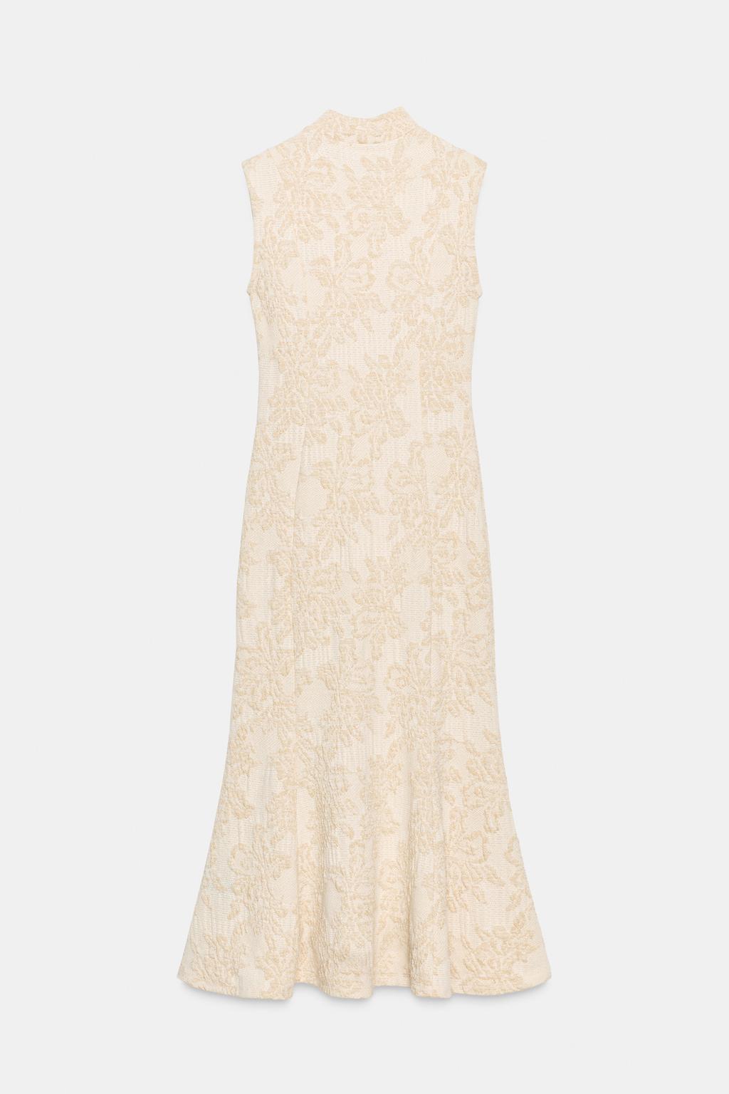 ПЛАТЬЕ ИЗ ЖАККАРДА С МЕТАЛЛИЗИРОВАННОЙ НИТЬЮ