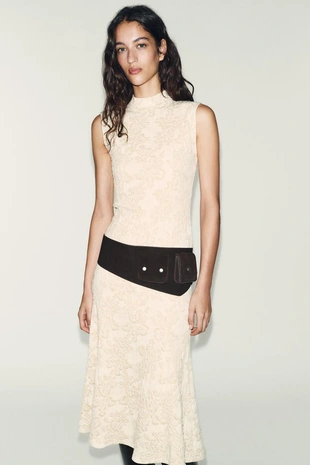 Платье из жаккарда с металлизированной нитью- Заказать в России