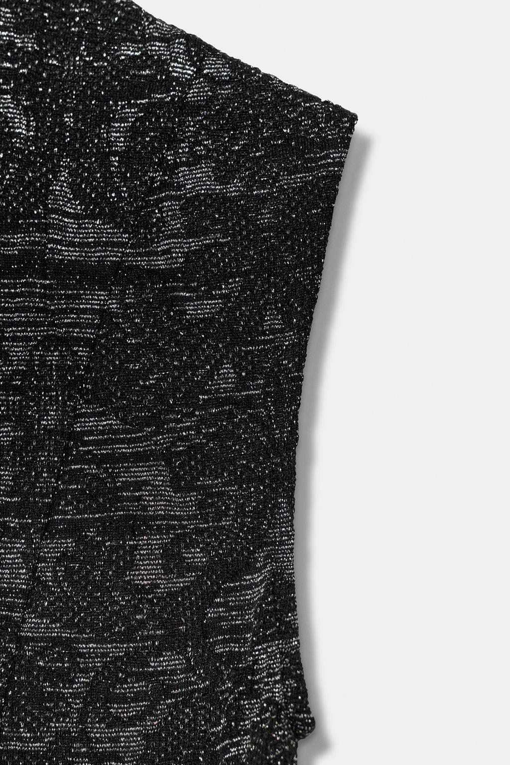 ПЛАТЬЕ ИЗ ЖАККАРДА С МЕТАЛЛИЗИРОВАННОЙ НИТЬЮ