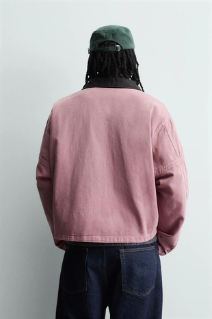 Куртка с контрастным воротником- Заказать в России