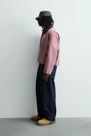 Куртка с контрастным воротником- Заказать в России