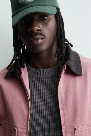 Куртка с контрастным воротником- Заказать в России