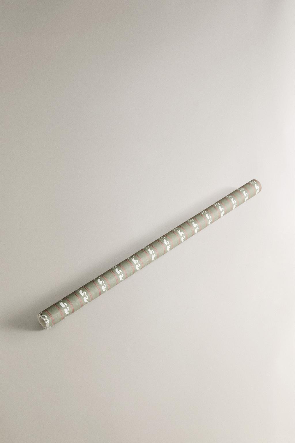 Бумага для упаковки подарков с утенком на рождество