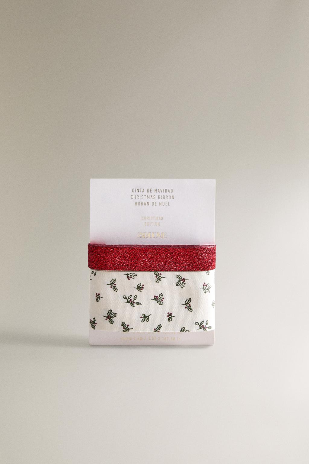 Набор рождественских лент с листьями (набор из 2)