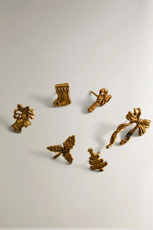 Набор рождественских штырей для свечей (упаковка из 6 штук)- Заказать в России