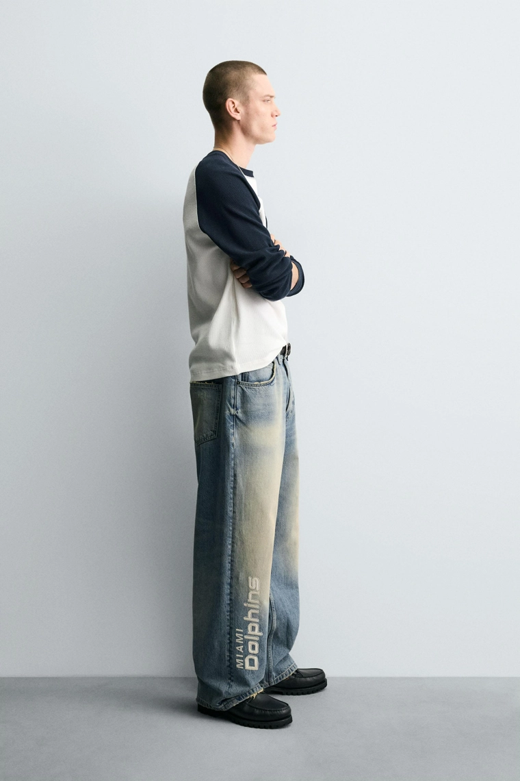 Джинсы свободного кроя с вышивкой nfl miami dolphins