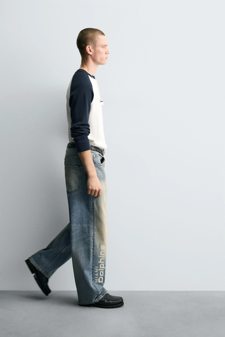 Джинсы свободного кроя с вышивкой nfl miami dolphins