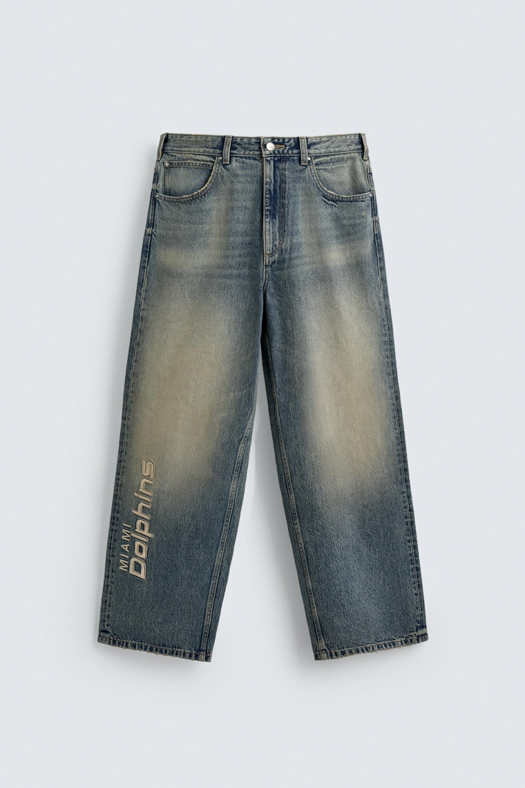 Джинсы свободного кроя с вышивкой nfl miami dolphins