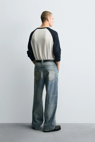 Mid-blue | 4365/393/427 - Zara Джинсы RELAXED FIT с вышивкой NFL MIAMI DOLPHINS