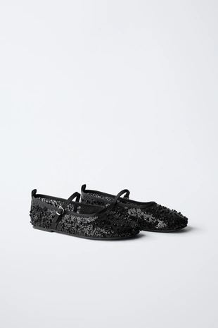 Балетки с пряжкой и жемчужинами- Заказать в России