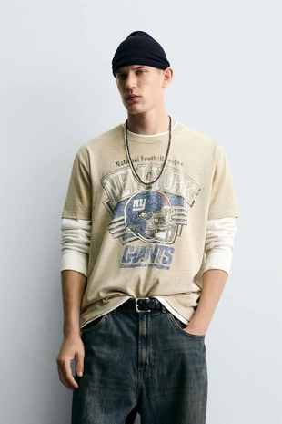 Футболка с эффектом потертости NFL NEW YORK GIANTS- Заказать в России