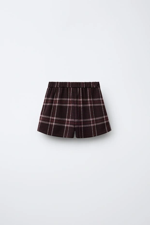 Юбка-шорты в клетку со складками- Заказать в России