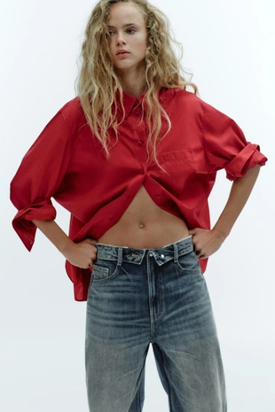 Рубашка оверсайз из поплина