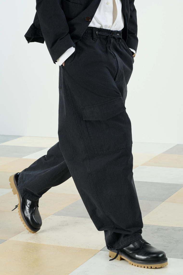 Полосатые хлопковые штаны