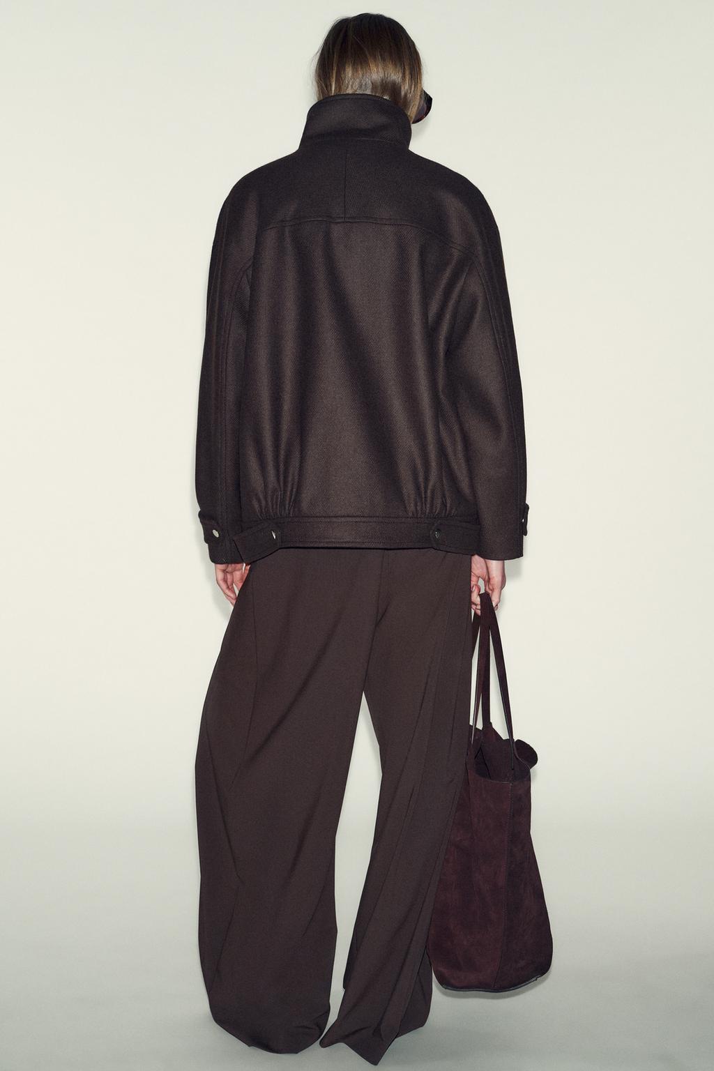 БОМБЕР ИЗ ШЕРСТИ С ВЫСОКИМ ВОРОТНИКОМ