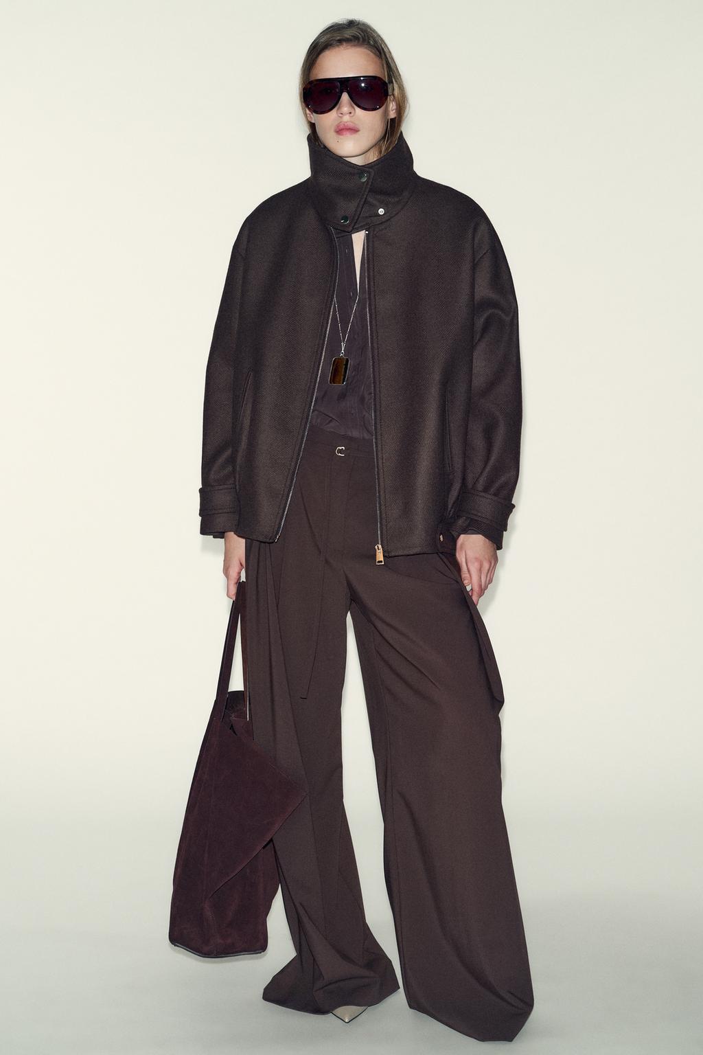 БОМБЕР ИЗ ШЕРСТИ С ВЫСОКИМ ВОРОТНИКОМ