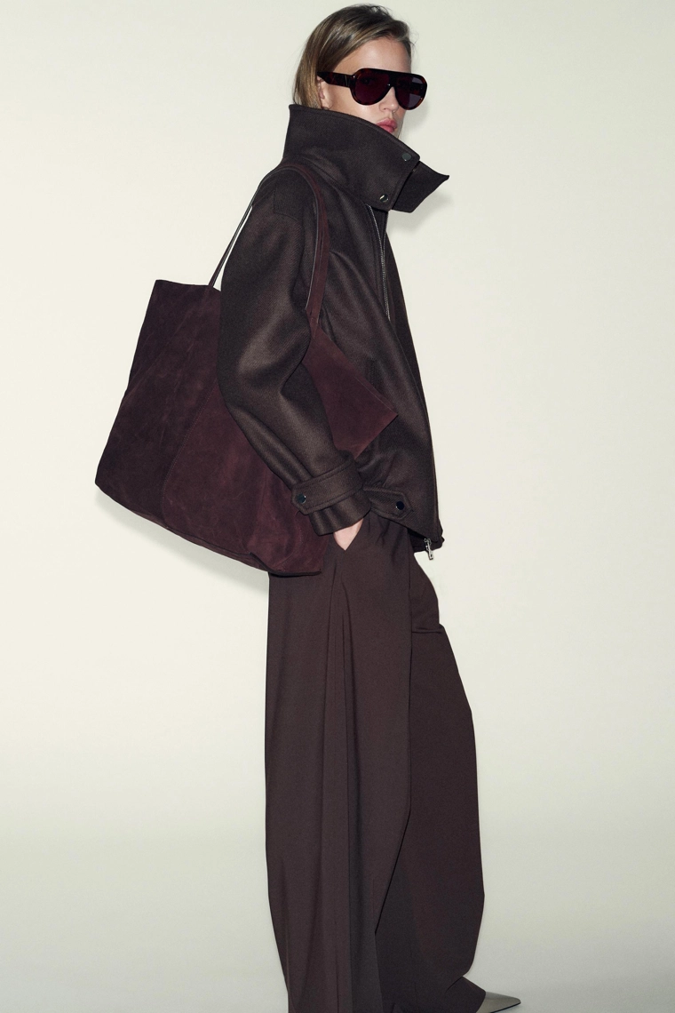 Бомбер из шерстяной смеси с высоким воротником