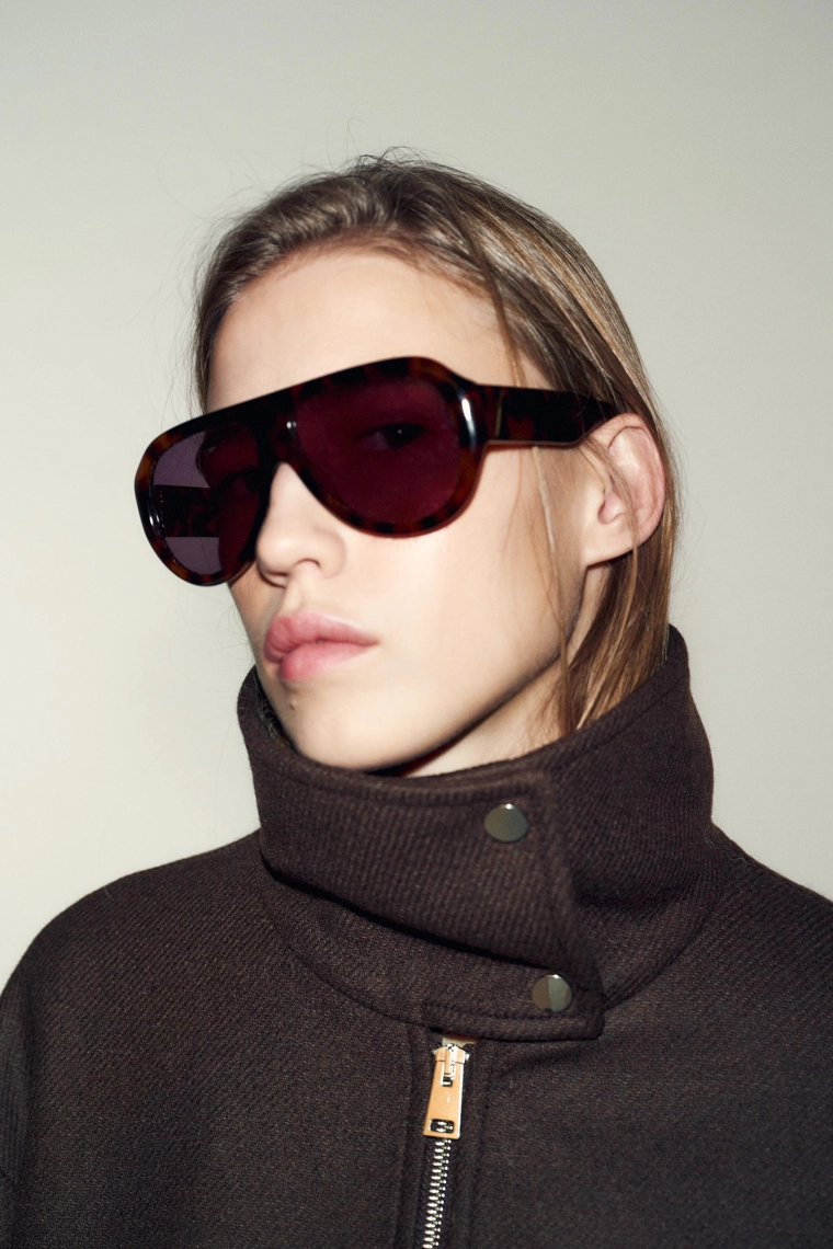 Бомбер из шерстяной смеси с высоким воротником