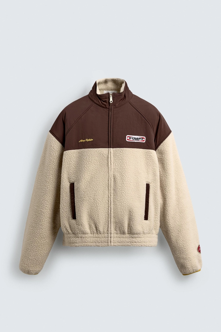 Куртка из искусственного меха с контрастной комбинацией