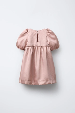 Блестящее платье с объемными рукавами- Заказать в России