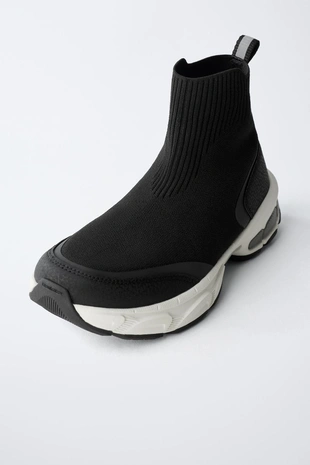 Black | 4204/730/800 - Zara Высокие кроссовки-носки