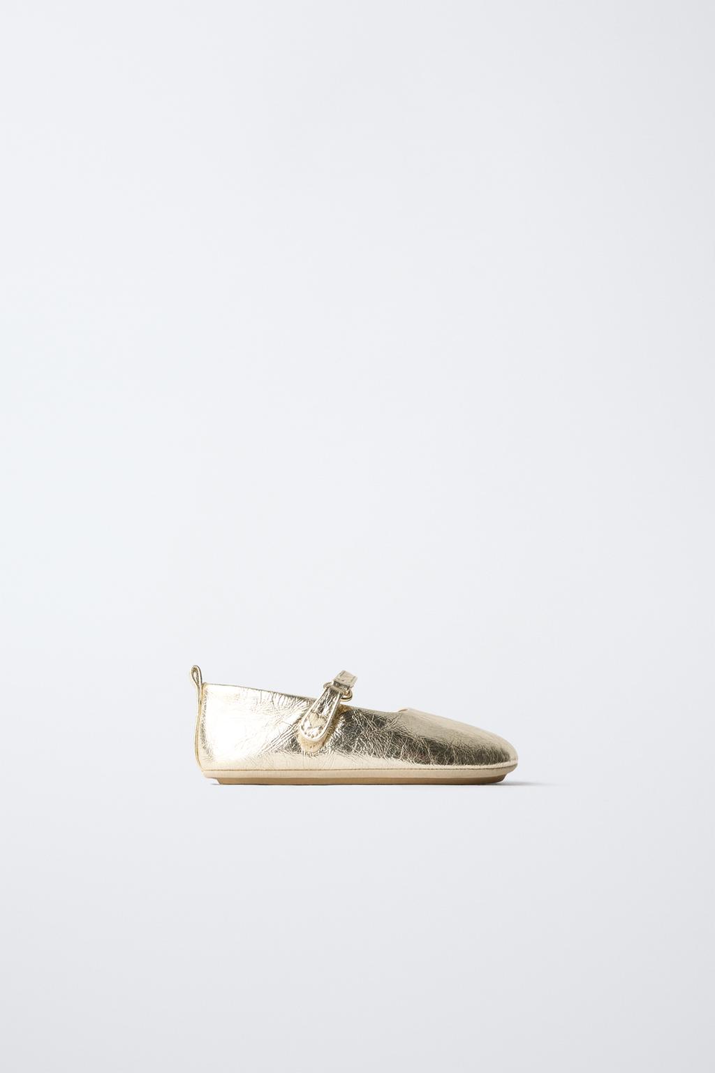 Балетки из металлической кожи