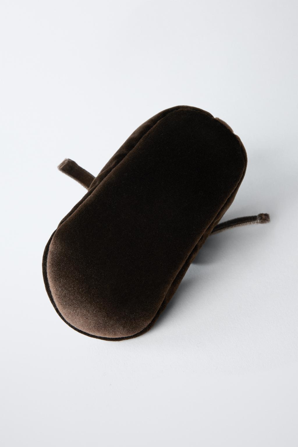 Туфли балетки с бантом из вельвета