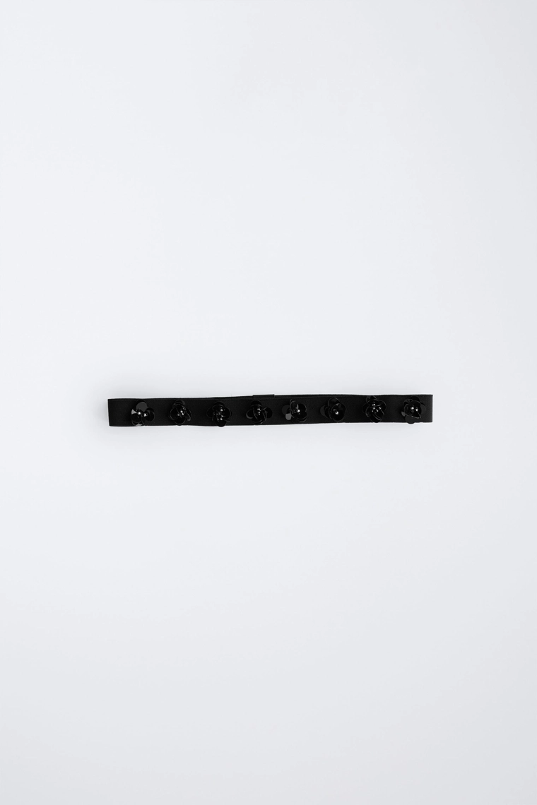 Эластичная головная повязка с цветочными аппликациями