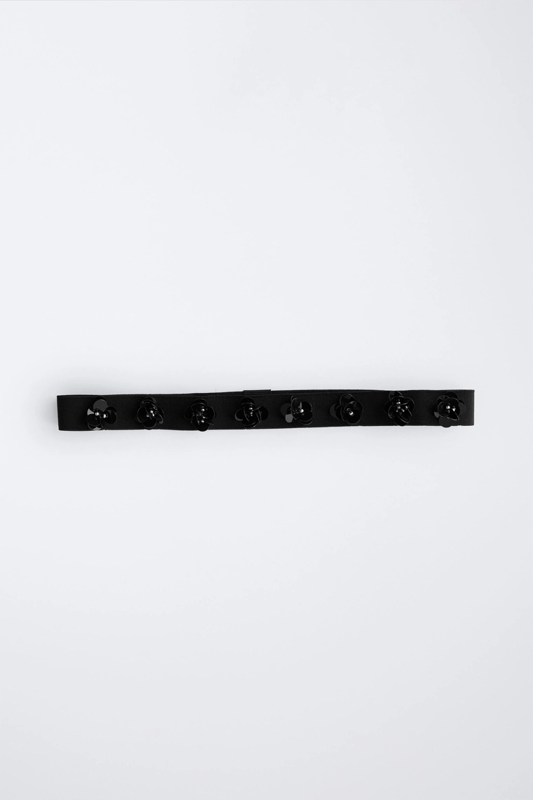 Эластичная головная повязка с цветочными аппликациями