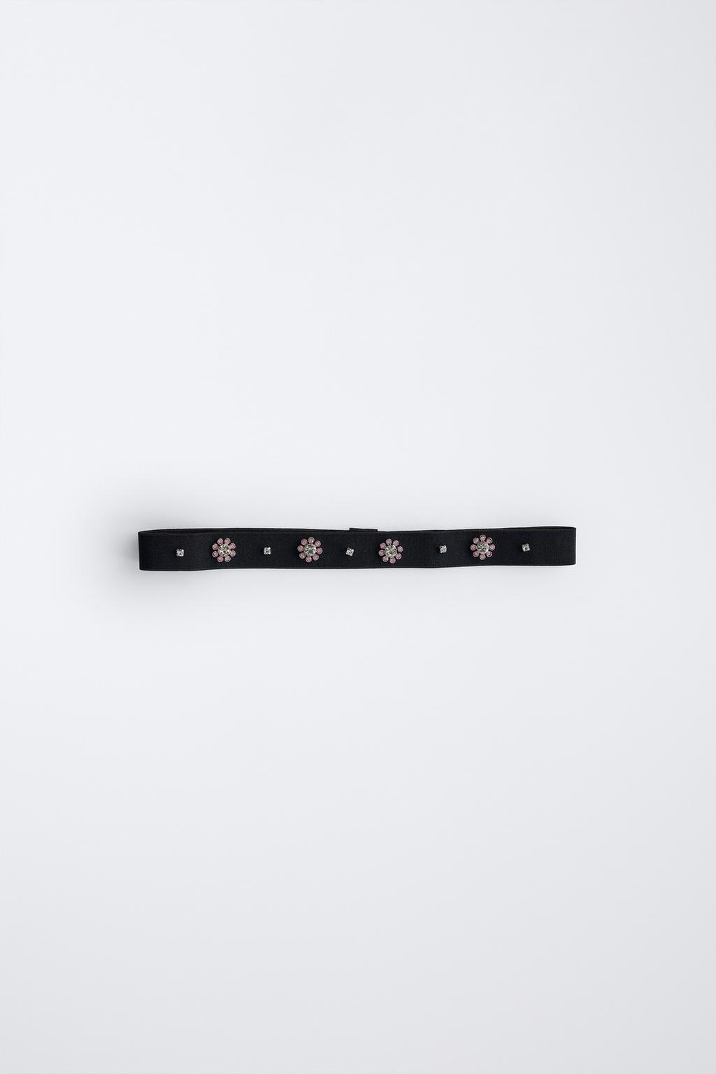 ЭЛАСТИЧНЫЙ ОБОДОК СО СТРАЗАМИ В ВИДЕ ЦВЕТОВ