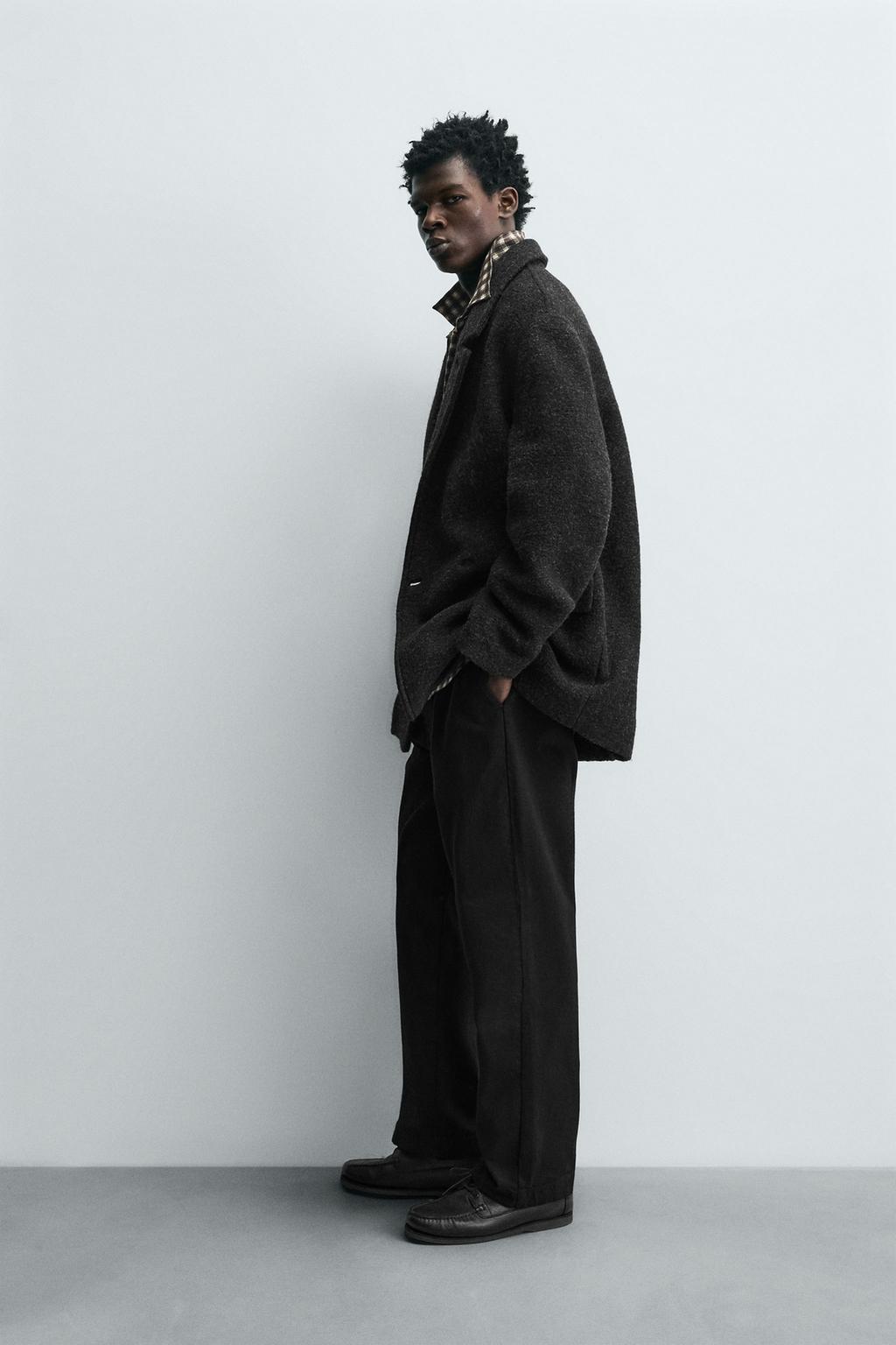 ДВУБОРТНАЯ КУРТКА ИЗ СМЕСОВОЙ ШЕРСТИ