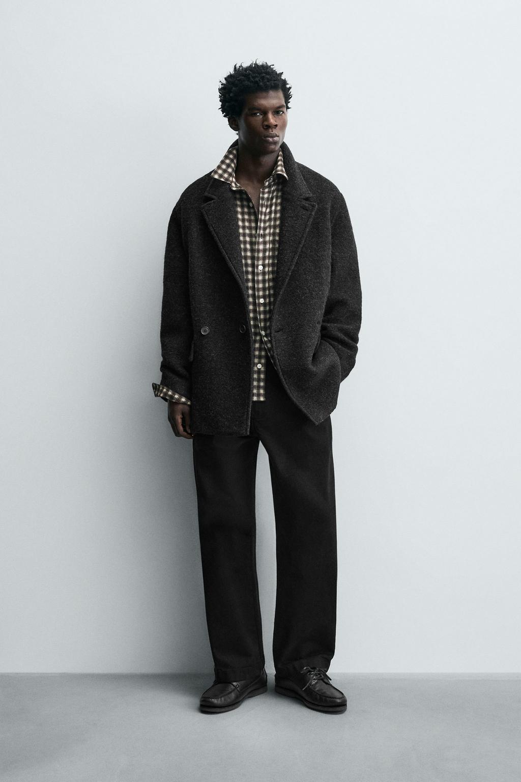 ДВУБОРТНАЯ КУРТКА ИЗ СМЕСОВОЙ ШЕРСТИ