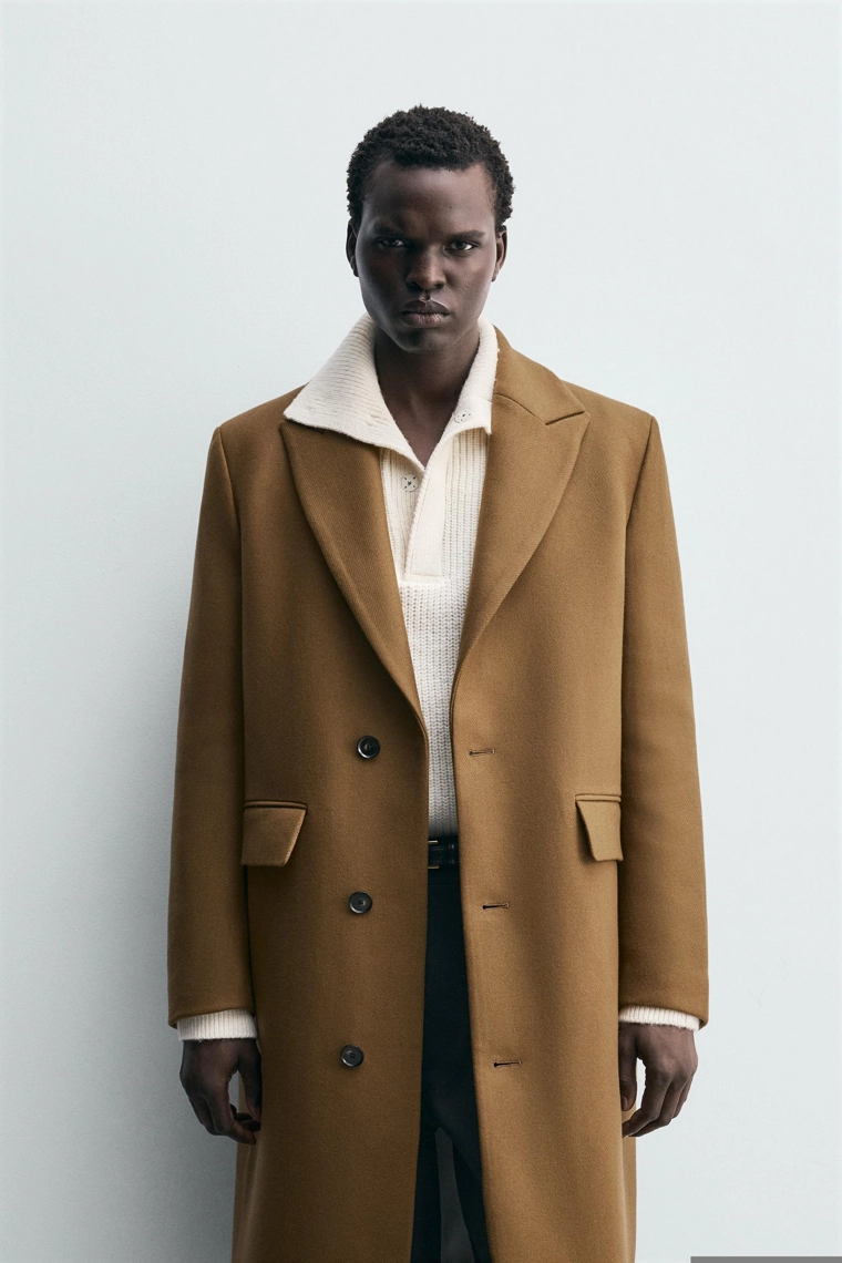 Пальто из шерстяной смеси с прямой посадкой