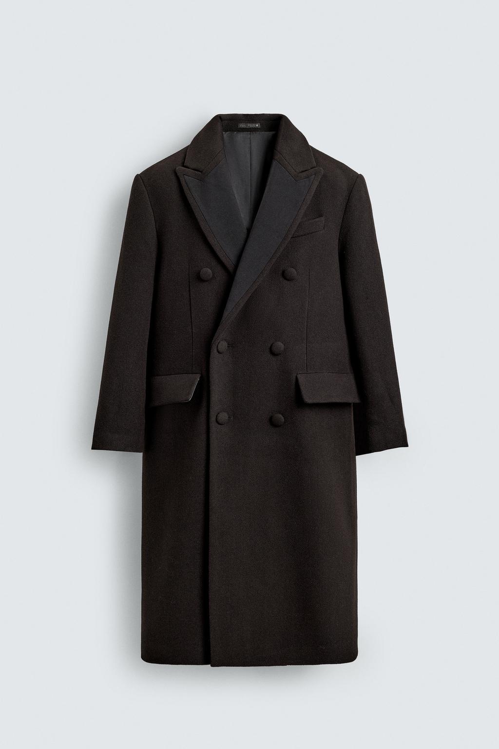 ПАЛЬТО ИЗ ШЕРСТИ С КОНТРАСТНЫМИ ЛАЦКАНАМИ