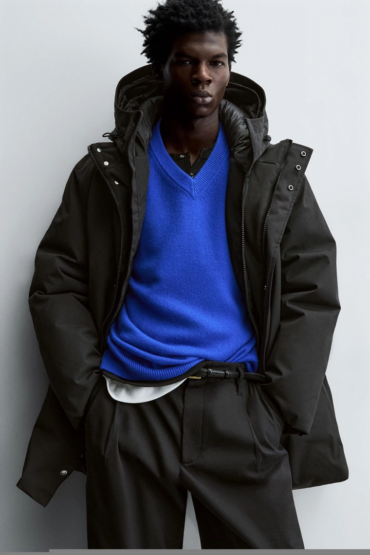 Парка съемная с наполнителем из 100% пуха, отталкивающая воду