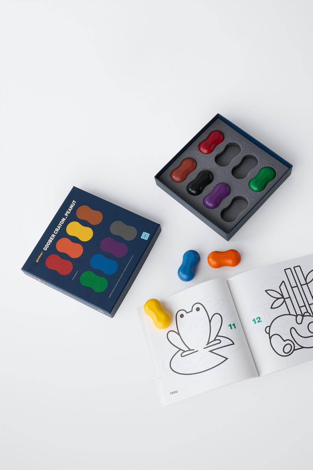 НАБОР ИЗ ВОСЬМИ ВОСКОВЫХ МЕЛКОВ GOOBER ® PEANUT И КНИГИ ДЛЯ РИСОВАНИЯ