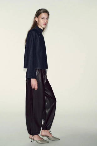 Джинсовая рубашка Z1975 с высоким воротником- Заказать в России