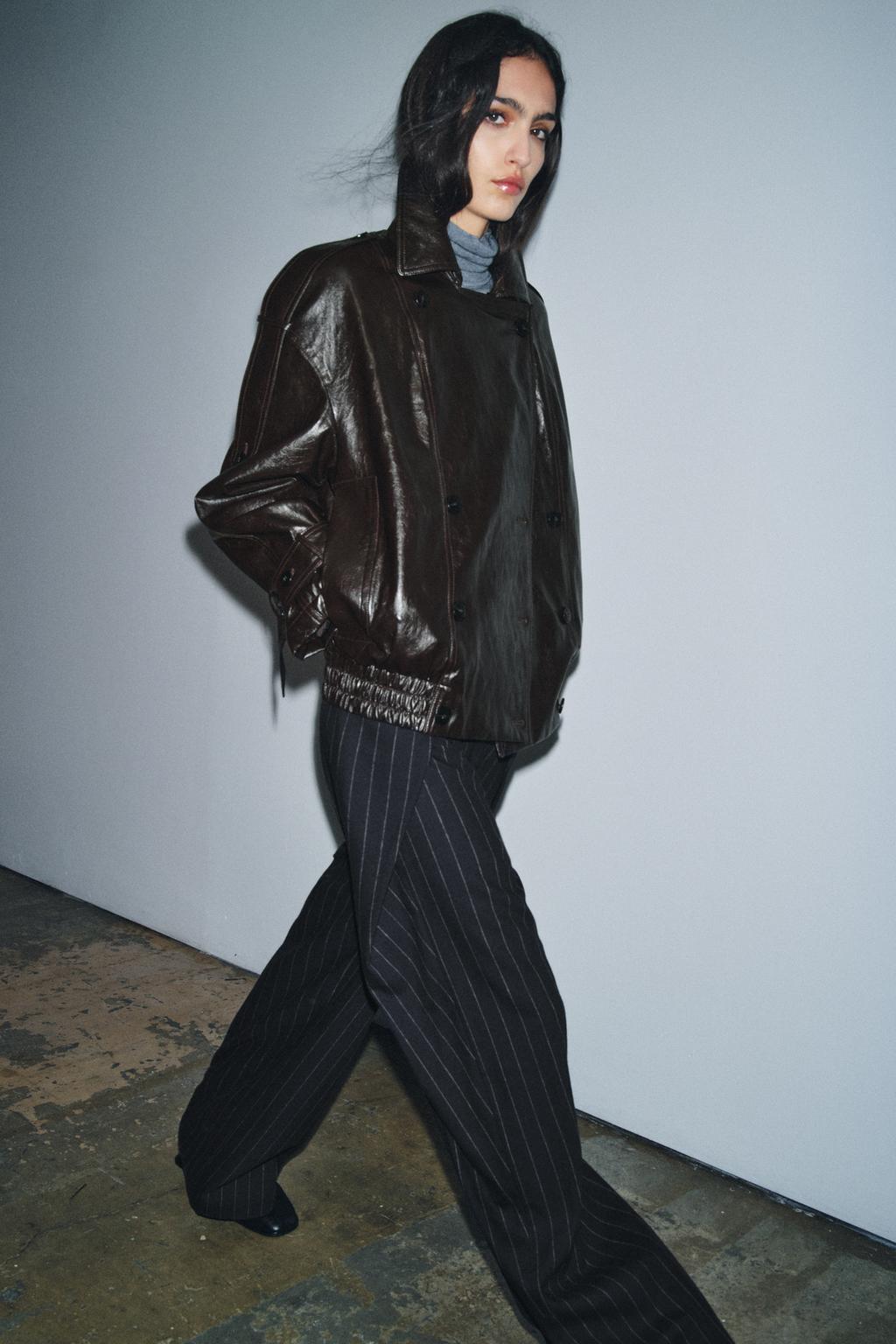 БРЮКИ В ТОНКУЮ ПОЛОСКУ ИЗ ШЕРСТИ — ZW COLLECTION