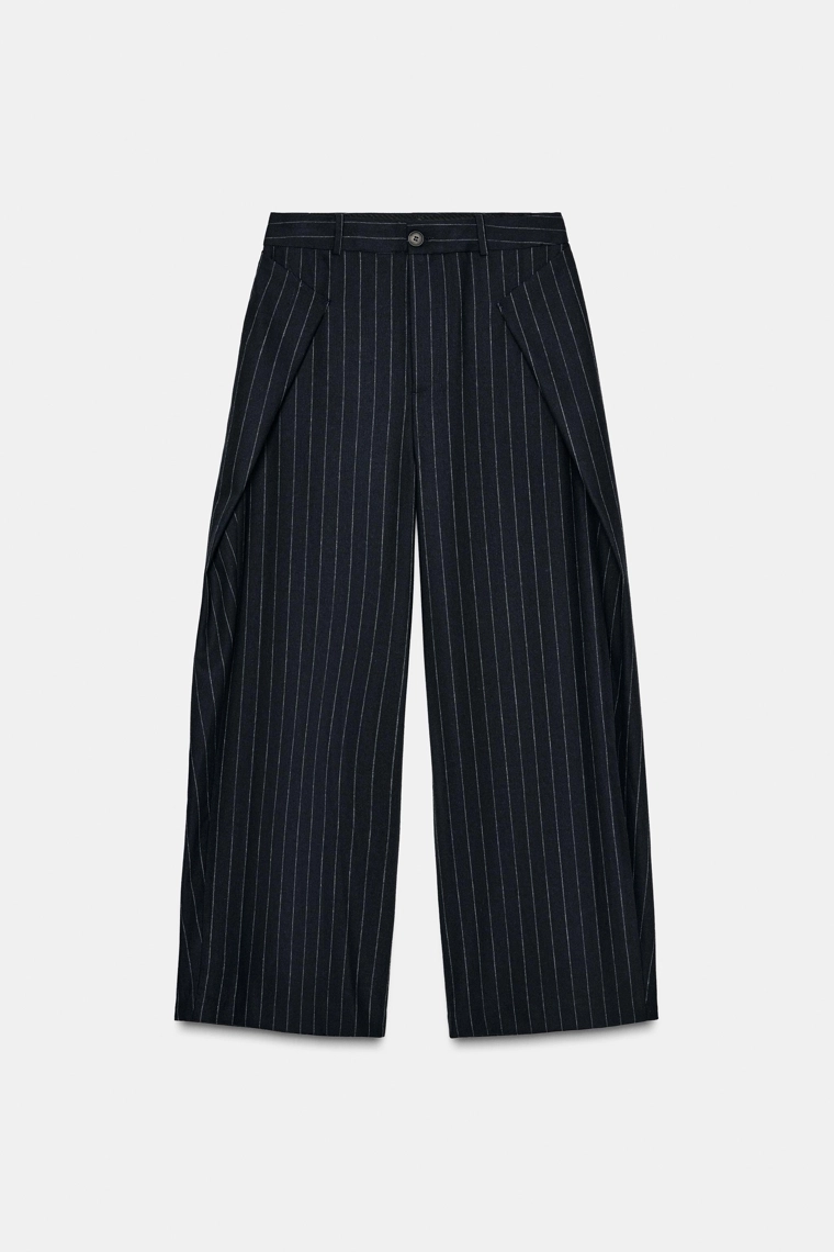 Брюки средней посадки с пинстрайпами из шерсти