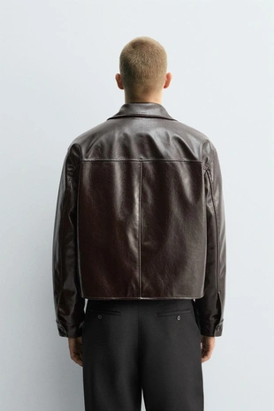 Куртка из блестящей кожи- Заказать в России