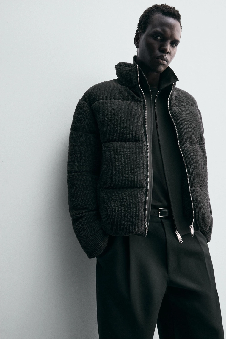 Жакет-пуховик из вельвета