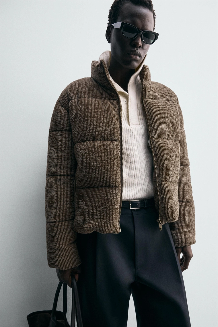 Куртка-пуховик из вельвета