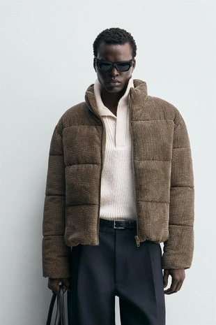 Стеганая вельветовая куртка