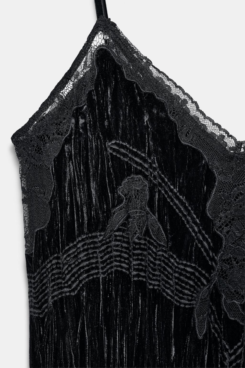 БАРХАТНЫЙ ТОП С КРУЖЕВОМ — ZW COLLECTION