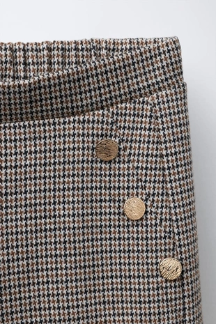 Брюки WIDE LEG жаккард с пуговицами- Заказать в России