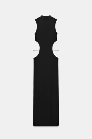 Платье с вырезом и стразами- Заказать в России