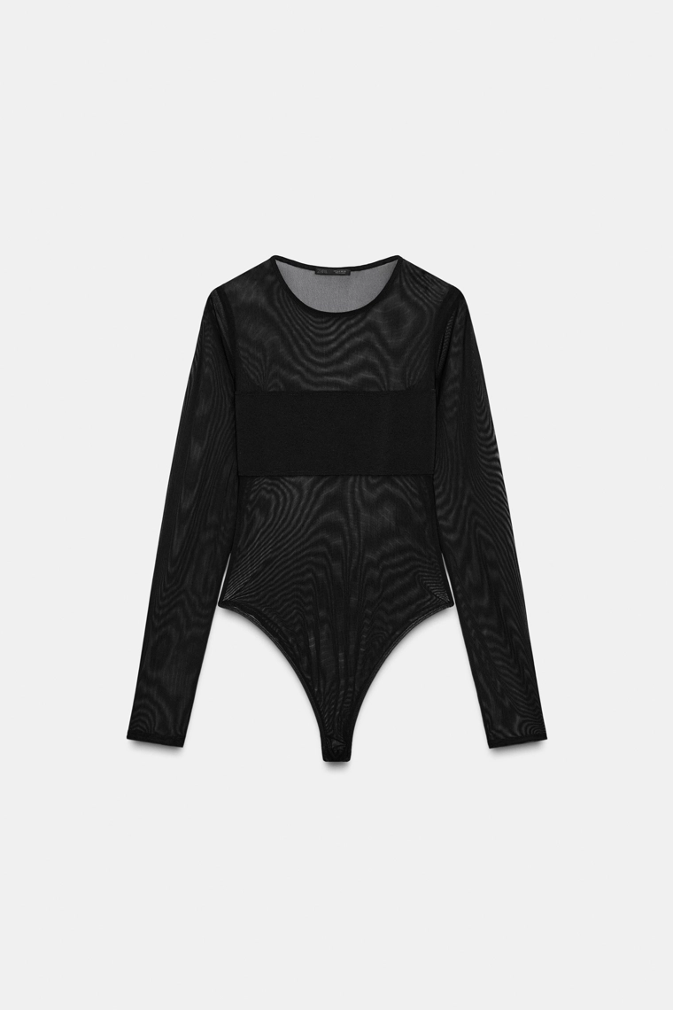 Тюлевый комбинированный боди